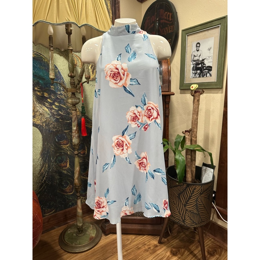 Women's Show Me Your Mumu Dress Size S Blue Floral Sleeveless